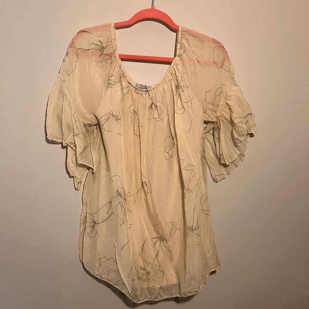 Angela Moda 100% Silk Women’s Blouse size Large